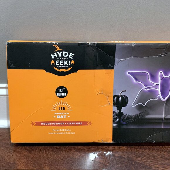 BUNDLE FOR BRITTANY  Hyde & Eek! Animated BAT & Skelly LED Light Halloween Signs - Picture 3 of 9